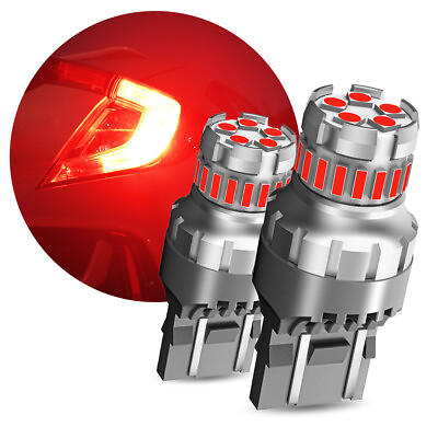 #ad Super RED LED Strobe Flashing Blinking 7443 Brake Tail Light Parking Safety Bulb $13.99