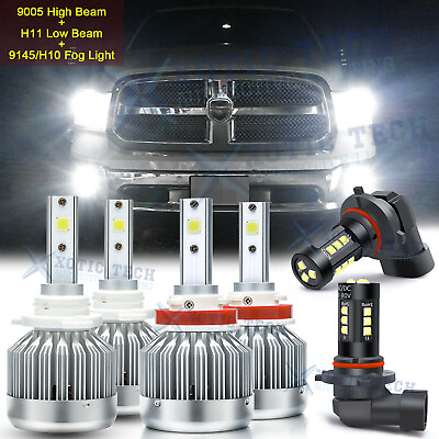 #ad 6000K Combo LED Headlight Fog Light Bulbs For Dodge Ram 1500 2500 3500 2009 2012 $34.43