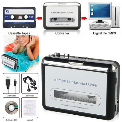 #ad New Portable Cassette PlayersConverter Recorder Convert Tapes to Digital MP3 $19.90