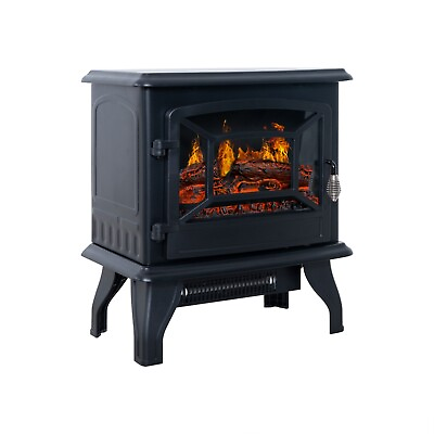#ad Electric Fireplace Stove 17 inch Freestanding Infrared Heate 1400W $85.99