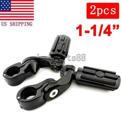 #ad Universal 32mm Foot Pegs Mount For Harley 1.25quot; Engine Guard Crash Highway Bar $82.50
