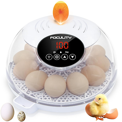 #ad 12 Egg Incubator Automatic Turning Chicken Duck Quail Poultry Hatcher Temp Cont $81.99