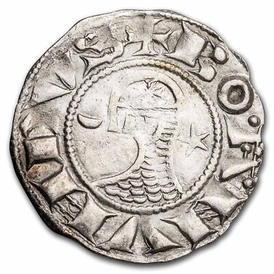 #ad 1163 1201 AD Crusader States Antioch AR Denier Bohemond III XF $96.25