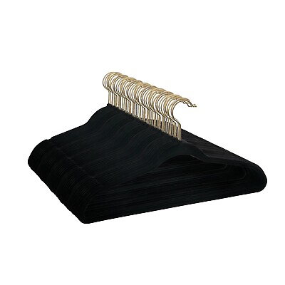 #ad Non Slip Velvet Clothing Hangers 50 Pack BlackNewFree Shipping $14.88