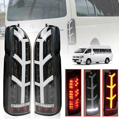 #ad Tail Lights Rear Lamp Smoke Black LED For Toyota Hiace Commuter Van 2005 2018 $352.50