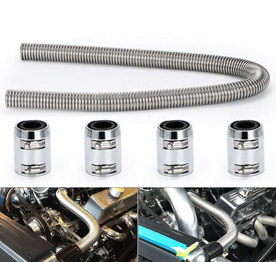 #ad Universal 48 Inch Flexible Radiator Hose Kit with 1 3 4quot; 1 1 2quot; 1 1 4quot; Chrome $57.99