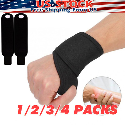 #ad Wrist Brace Sports Band Wrap Adjustable Support Gym Strap Carpal Tunnel Bandage $3.98