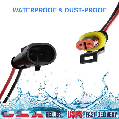 #ad 1 15 Set Waterproof Male Female 2 Pin 18AWG Wire Connector Plug Car Truck Boat $5.99