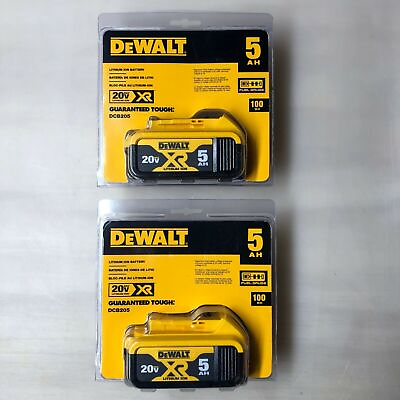 #ad Dewalt 2 Pack DCB205 20 volt Lithium 5.0 amp battery New in Package US stock $68.00