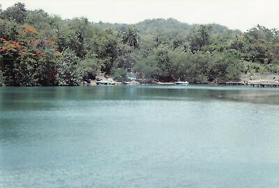 #ad Vintage 70s Color Photo 1970s Jamaica Beautiful Lake Water Scenery #1 $4.00