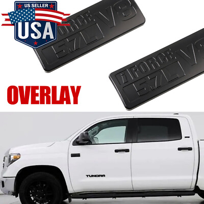 #ad 2x For Tundra iFORCE 5.7L V8 Trd Black Overlay Add On Cover Emblem Blackout $29.99