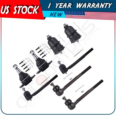 #ad Steering 8x Upper Lower Ball Joints Inner Outer Tie Rods For 92 95 GMC Jimmy 2WD $59.88