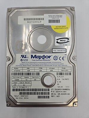 #ad Maxtor 5T020H2 22A 223414 001 Hard Disk Drive 20GB C $38.00