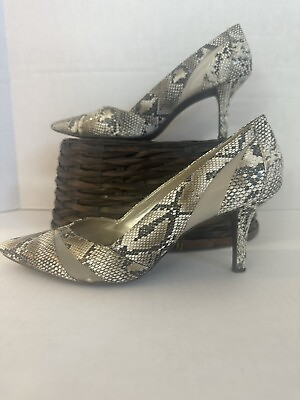 #ad Womens Heels Pumps Faux Snakeskin Bandolino Shoes Sz 10 M EUC $15.99