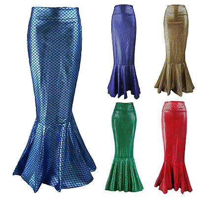#ad Adult Shimmering Skirt Costume For Role Play Party Glamorous Sea Outfit ZF $35.21