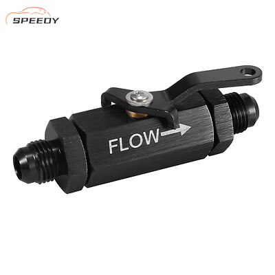 #ad 3 8quot; AN6 6AN Inline Fuel Shut Off Valve Flow Cut Male Fitting Black Cable Lever $10.22