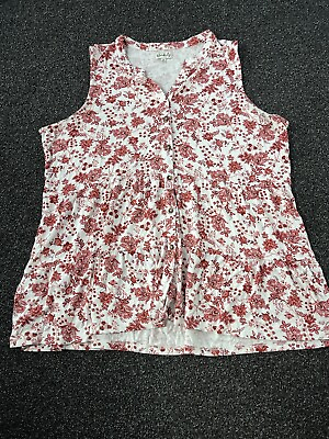 #ad Wonderly Floral Tunic Tank Top Shirt Ladies 2X Flower Garden Print V Neck $14.22