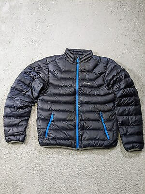 #ad Eddie Bauer First Ascent Jacket Mens Medium Puffer Storm Down 800 Full Zip Blue $47.99