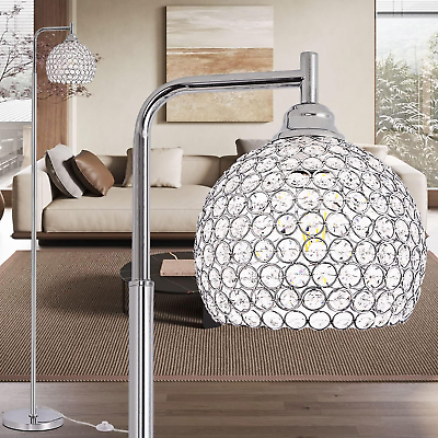 #ad Spherical Crystal Floor Lamp Modern Chrome Finish Floor Lamp Standing Light wi $89.50