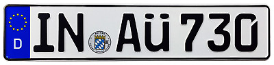 #ad Audi Ingolstadt Front German License Plate AÜ by Z Plates with Unique Number NEW $34.99