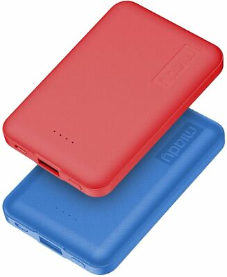 #ad 2 Pack Blue Red 5000mAh Mini Portable Charger $25.00