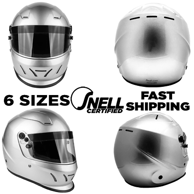 #ad #ad SNELL SA2020 Helmet Adult Full Face Silver Men Women $184.89