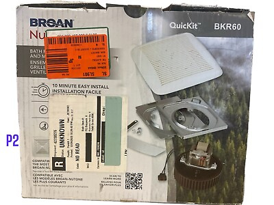 #ad Broan Nutone QuicKit 60 CFM 3.0 Sone Bathroom Exhaust Fan Motor amp; Grille BKR60 $34.00