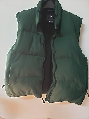 #ad 100% Down Filled Quilted Men#x27;s Size Large Vest. Green. Zip Up $25.00