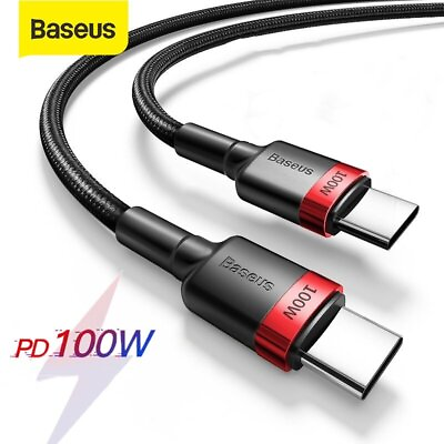 #ad 5x Baseus 100W Type C to USB Type C Charging Cable QC 4.0 PD Fast Charger Lead $13.59