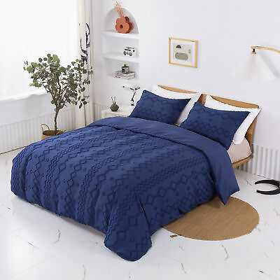 #ad Duvet Cover 3PC 100% Polyester Set Ultra Soft Duvet Bedding Sets Blue Queen Size $23.89