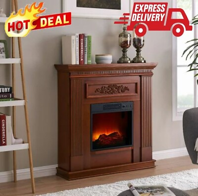 #ad #ad 38 inch Freestanding Electric Fireplace Wall Corner Dark Cherry NEW $180.44