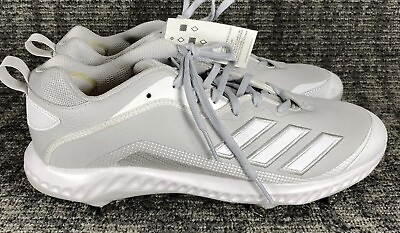 #ad Adidas Icon 6 Bounce Men Sz 13 Baseball Metal Cleats White Light Grey New Shoes $34.99