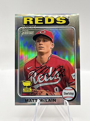 #ad 2024 TOPPS HERITAGE MATT McLAIN SILVER CHROMEGOLD CUP 375 #279 REDS $19.99