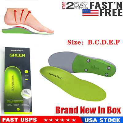 NEW SUPERFEET Premium Green Insoles Inserts Orthotics Brand New In Box C D E F $22.99