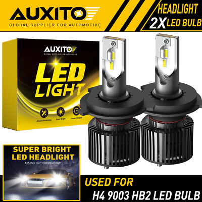#ad AUXITO H4 9003 LED Headlight Bulbs Hi Low Beam Conversion Kit White Canbus EOA $24.99