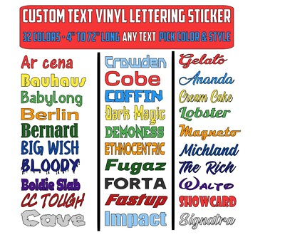 #ad #ad Custom Text Vinyl Lettering Sticker Decal Personalized ANY TEXT ANY NAME 1 $4.99