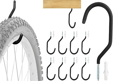 #ad Bike Hooks for Garage Wall 10Pack Heavy Duty Bicycle Hangers for Hanging with PV $13.71