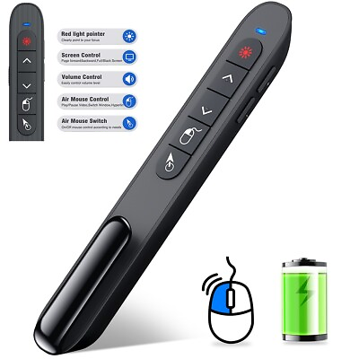 #ad Wireless Presenter Remote Rechargeable USB Presentation Clicker PPT Pointer $16.99