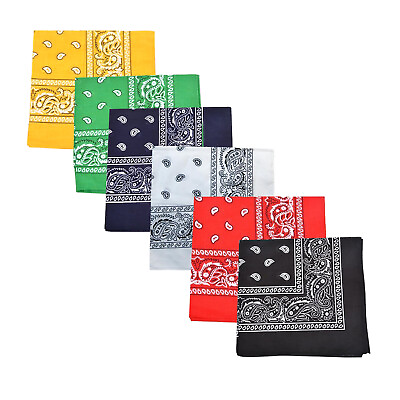 #ad Set of 60 Mechaly Paisley 100% Cotton Double Sided Bandanas 60 Pack $77.99