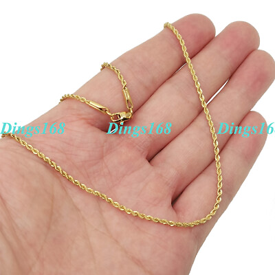 #ad 18K Gold Filled 16quot; 32quot; INCH Classic Rope Chain Necklace Multiple Length Width $16.49