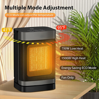 #ad 3s Fast Heat Portable Electric Space Heater Fan 1500W Industrial Garage Heater $57.59