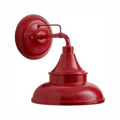 #ad Hampton Bay Outdoor Colonial Barn Light Wall Sconce 11quot; Dimmable Metal in Red $70.29