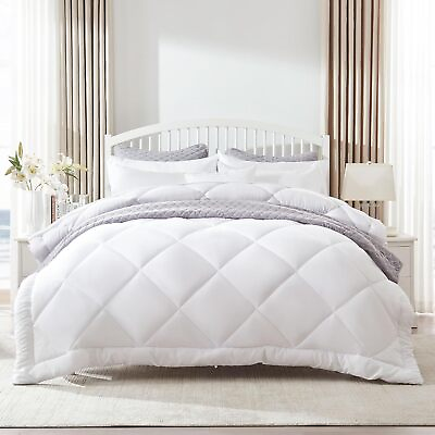 #ad Reversible Queen Size Cooling Comforter Diamond Quilting White $24.99