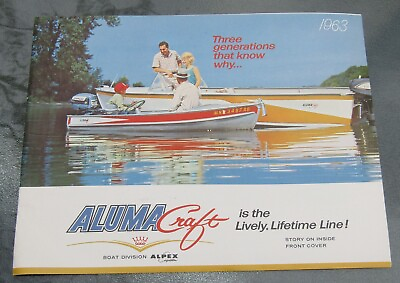 #ad 1963 ALPEX Boat Division Aluma Craft Color Illustrated Dealership Brochure CLEAN $30.00