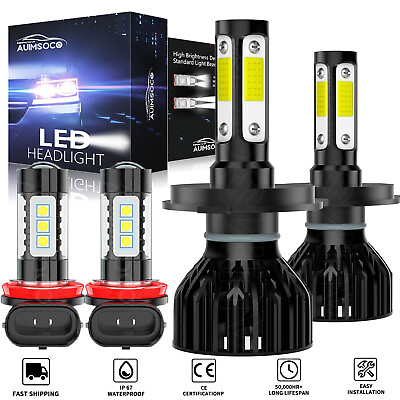 #ad 4x 6000K LED Headlight Hi Low Beam Fog Light Bulbs For Honda Ridgeline 2006 2014 $39.99