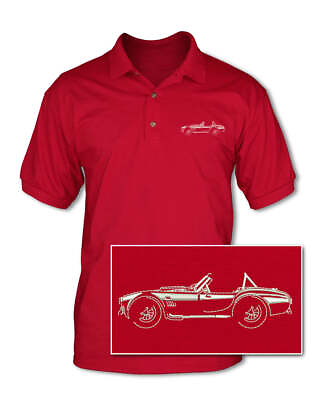#ad 1965 AC Shelby Cobra 427 SC Side View Adult Pique Polo Shirt $32.90
