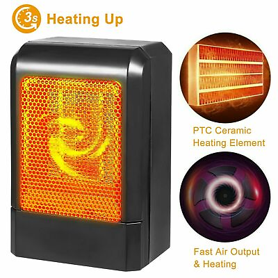 #ad 500W Portable Electric Space Heater Fan Forced Thermostat Energy Saving $16.99
