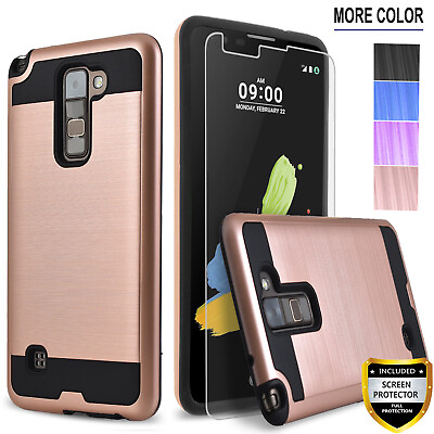 #ad For LG Stylo 2 V Plus Shockproof Phone Case Cover Tempered Glass Protector $8.35