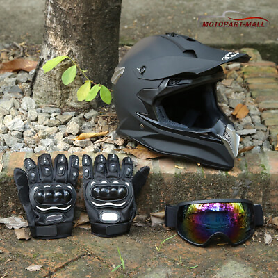 #ad #ad Helmet DOT ATV Dirt Bike Motocross UTV Adult Motorcycle Gloves Off Road Racing $48.44