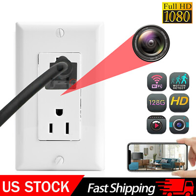 #ad 1080P HD WiFi IP Wall AC Outlet Home Security Nanny Camera Audio Video Recorder $18.04